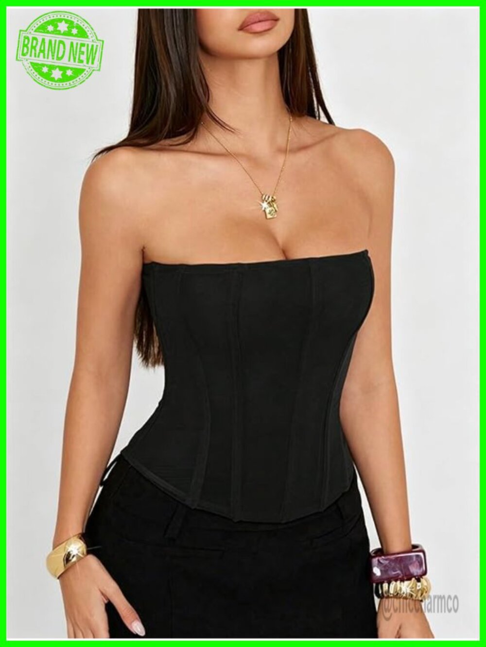 Semi Sheer Mesh Strapless Bustier Corset Bone Lace Up Back Crop Top Club
